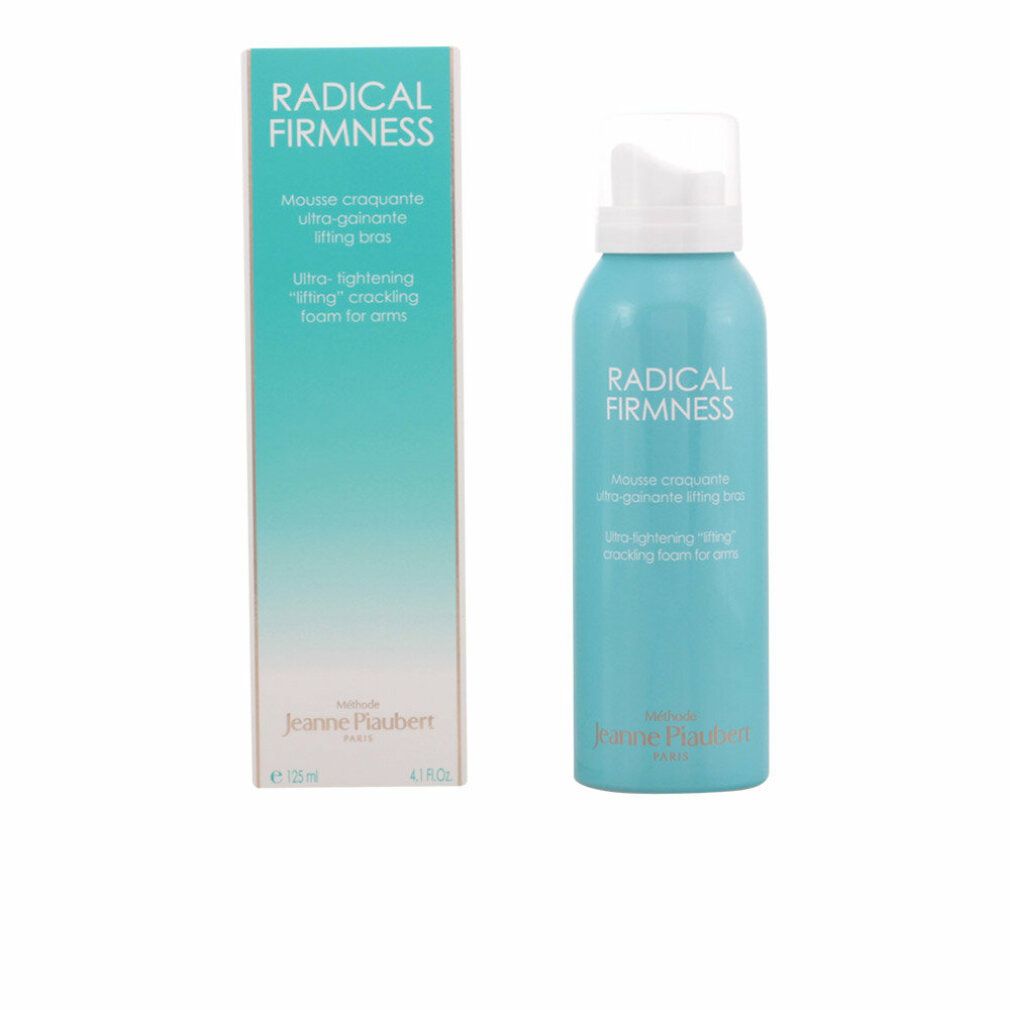 Flacone spray turchese e scatola. Scritta Radical Firmness. Testo in francese e inglese. Marchio: Jeanne Piaubert.