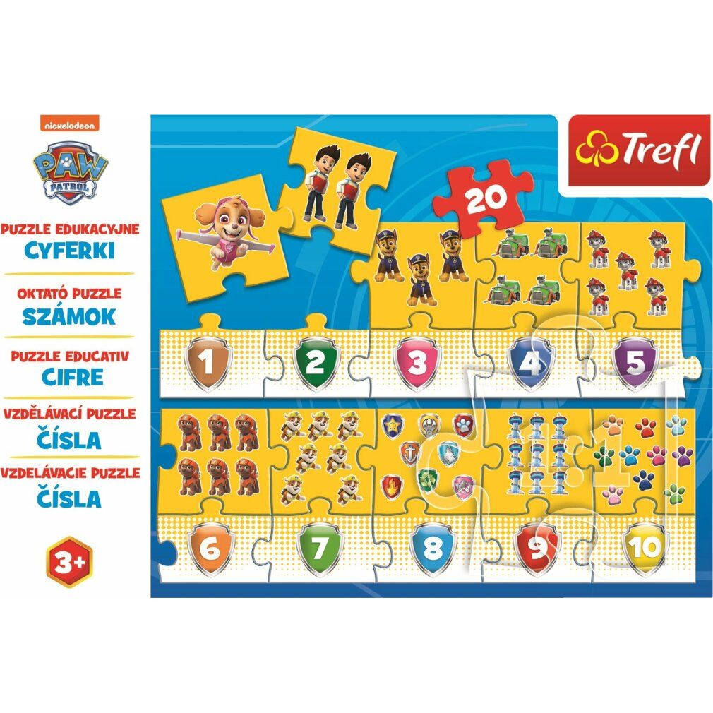 trefl Puzzle di apprendimento dei numeri Paw Patrol 20 pezzi
