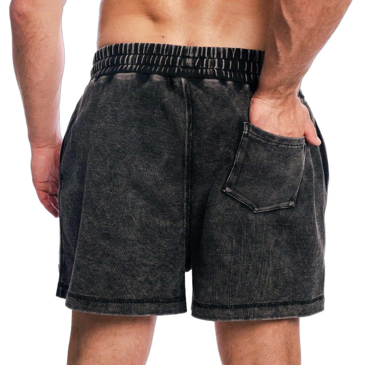 GymBeam Pantaloncini uomo oversize Aura nero slavato