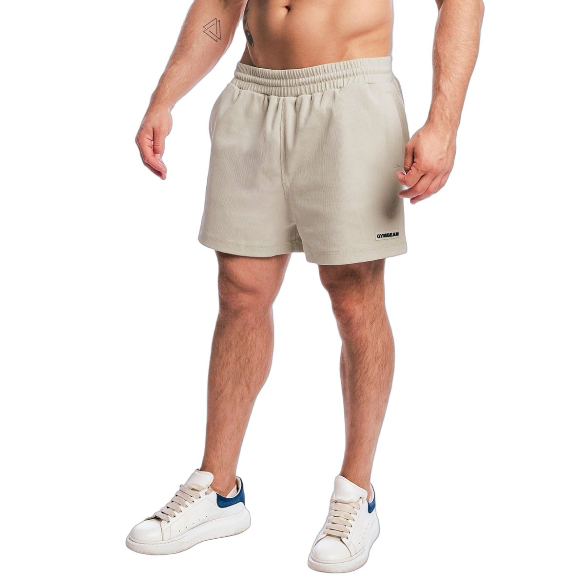 GymBeam Pantaloncini uomo oversize Aura grigio