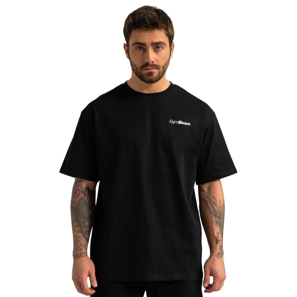GymBeam T-shirt uomo oversize Limitless Black in cotone