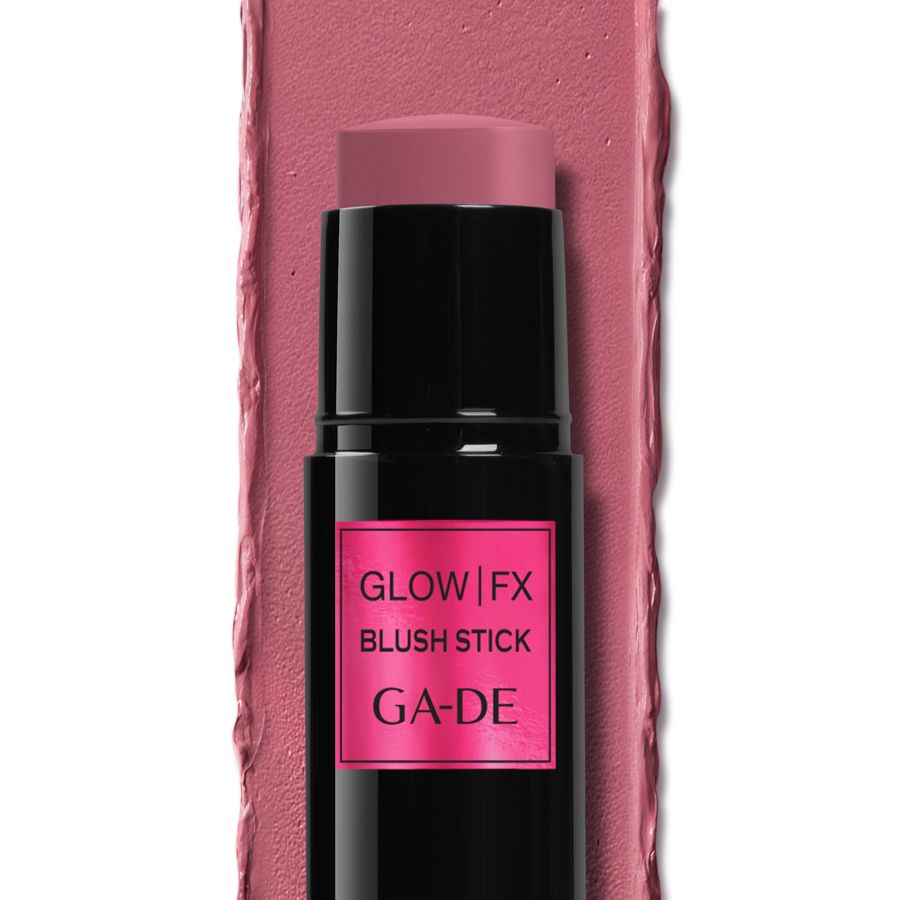 GA-DE Glow|FX Blush Stick rosa. Tubo nero con etichetta rosa.