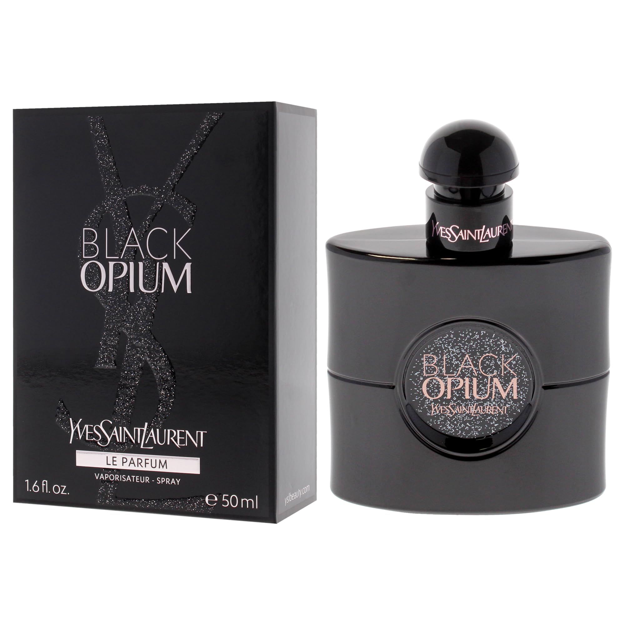 Yves Saint Laurent Black Opium Le Parfum Spray 50 ml confezione e flacone.