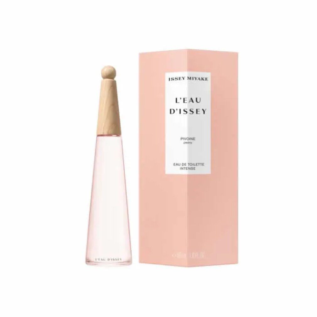 Flacone e scatola rosa. L'Eau d'Issey Pivoine EdT Nat. Spray.