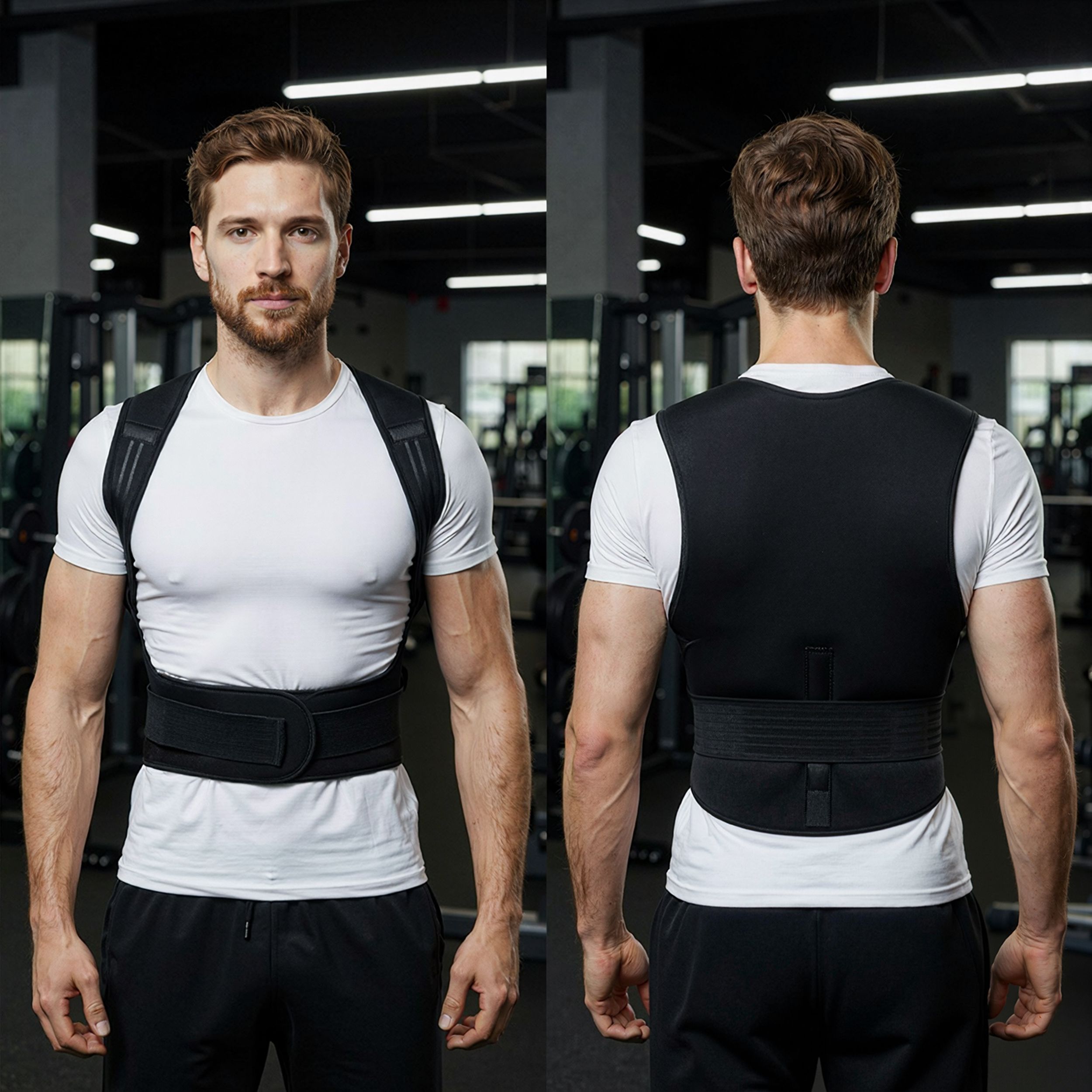 Gilet di Supporto Dorsale con Calore, Fascia Lombare 111 Magneti e Tormalina, Supporto per Schiena
