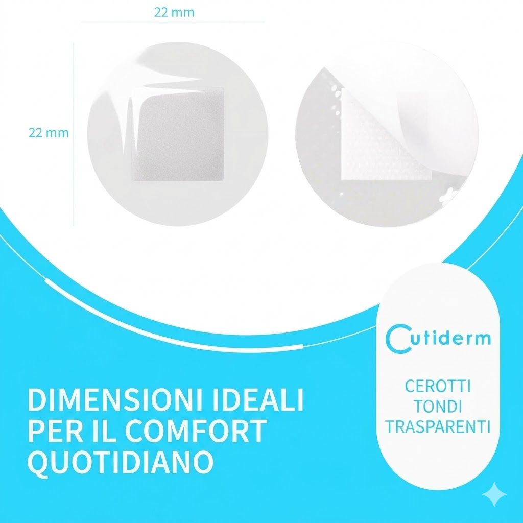 Cerotti rotondi trasparenti 22 x 22 mm Cutiderm