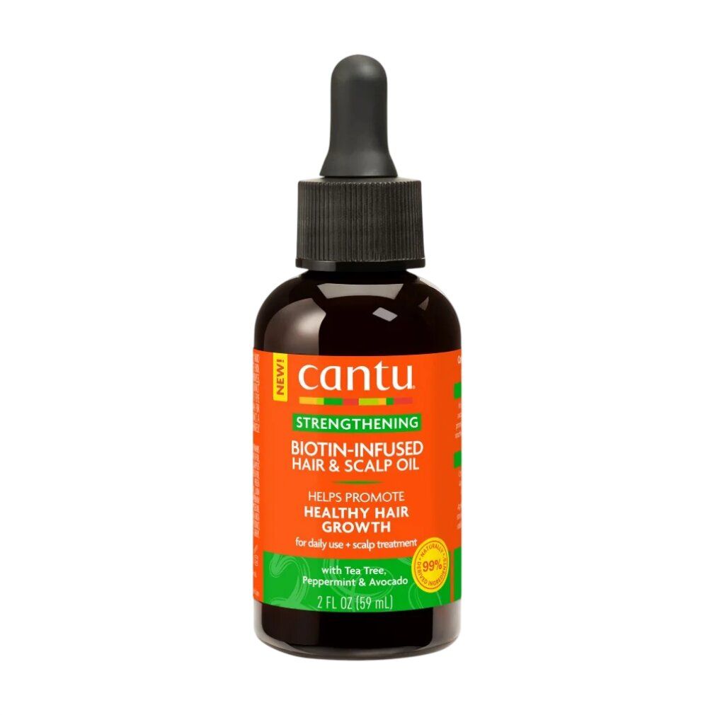 Olio per capelli e cuoio capelluto Cantu all'infusione di biotina, promuove la crescita sana. Con contagocce.