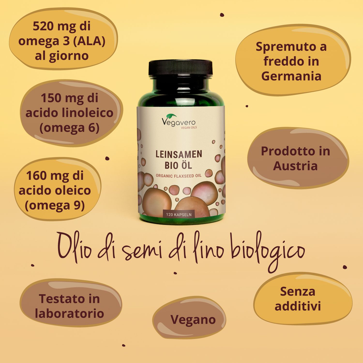 VEGAVERO Olio di semi di Lino BIO