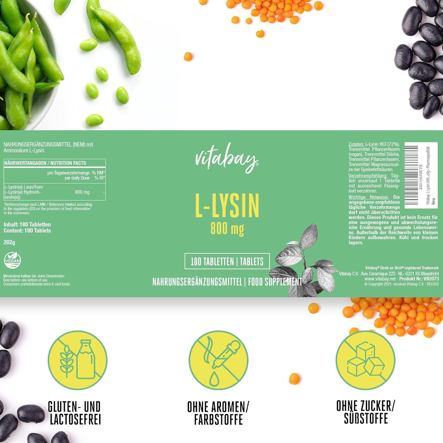 Vitabay L-lisina 800 mg