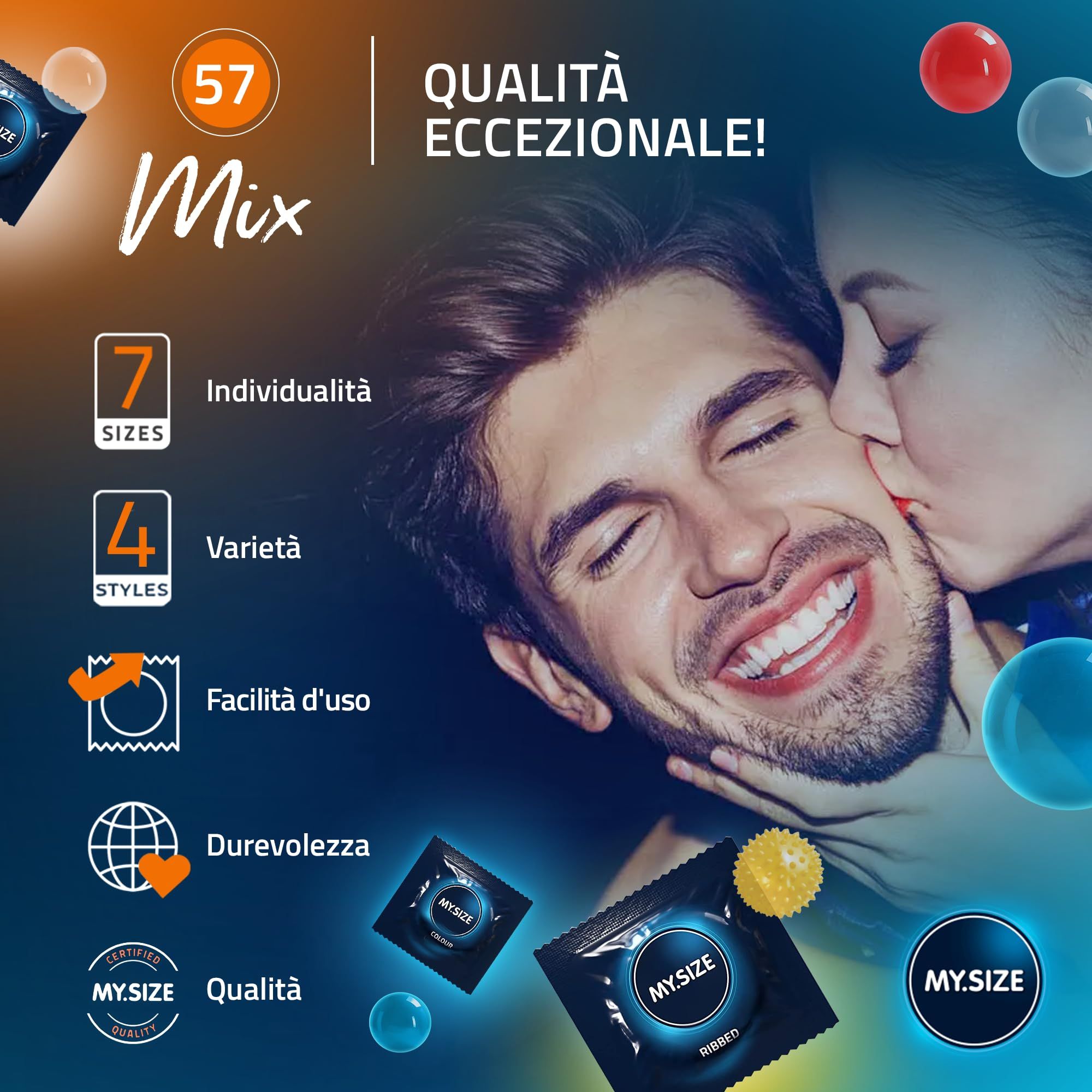 MY.SIZE Mix Set Preservativi Taglia 4 57mm