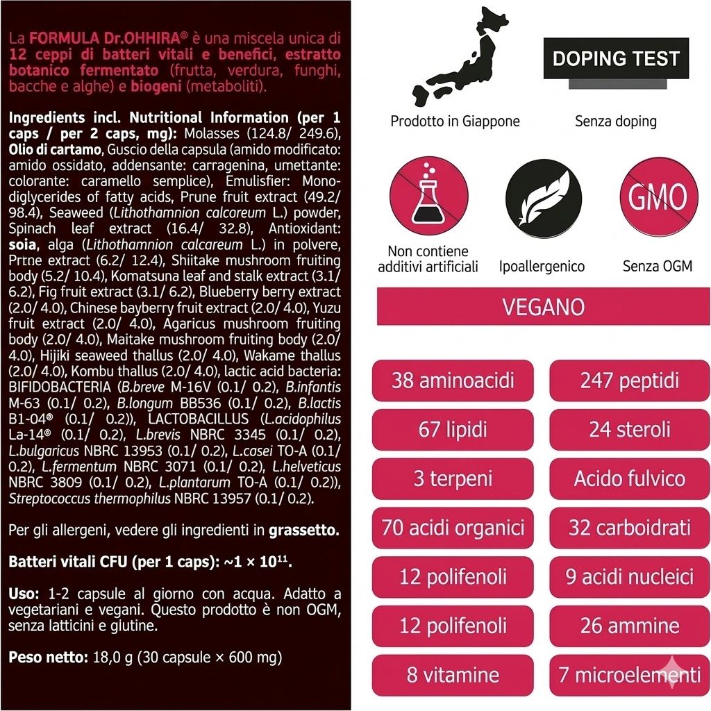 Dr. OHHIRA Probiotici Deluxe Cura Intestinale 3 Anni