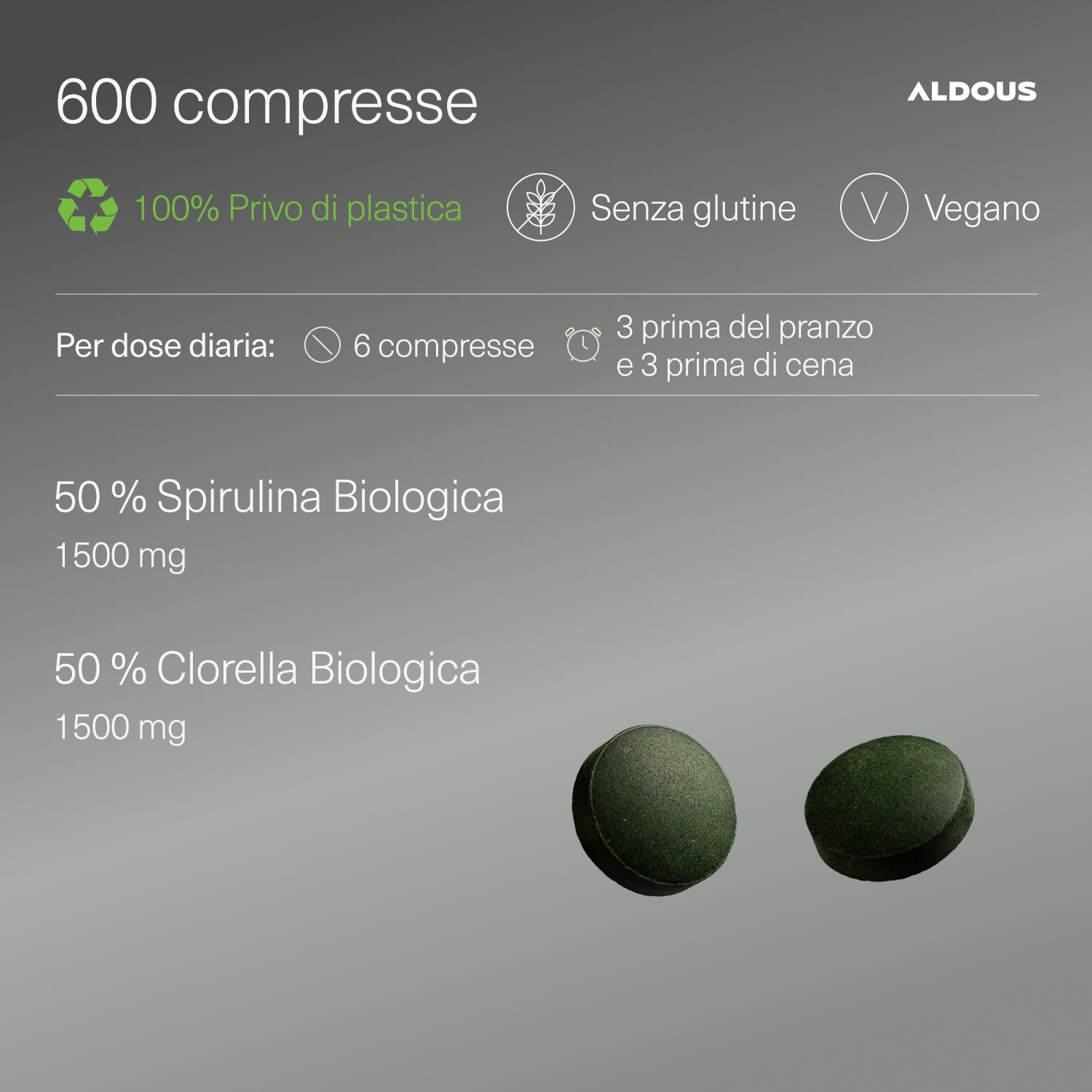 Aldous - Spirulina e Clorella Bio - Detox, Energia