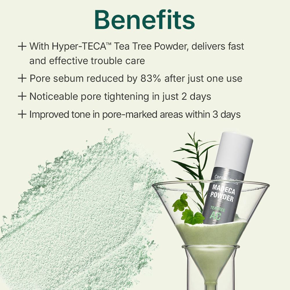 Vantaggi: Polvere di Tea Tree Hyper-TECA per la cura della pelle.