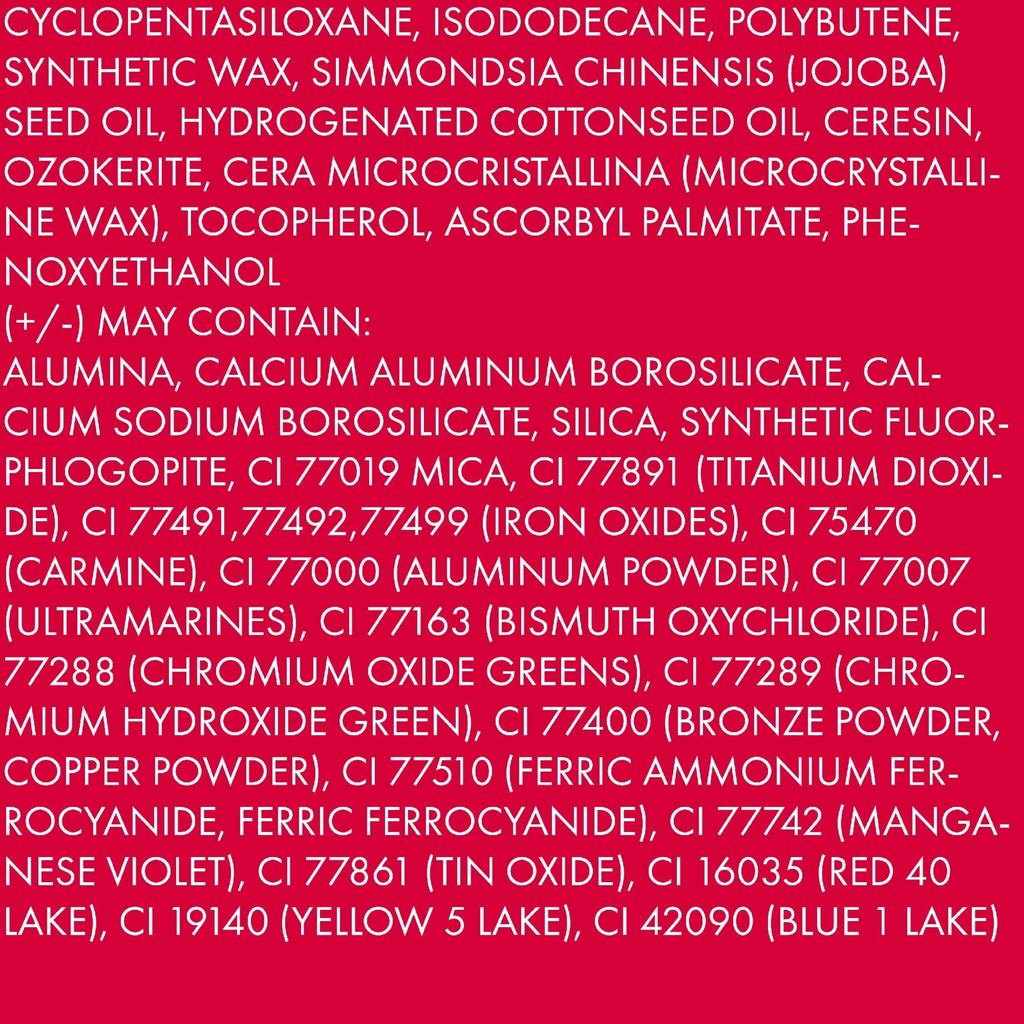 Elenco degli ingredienti per un prodotto cosmetico.