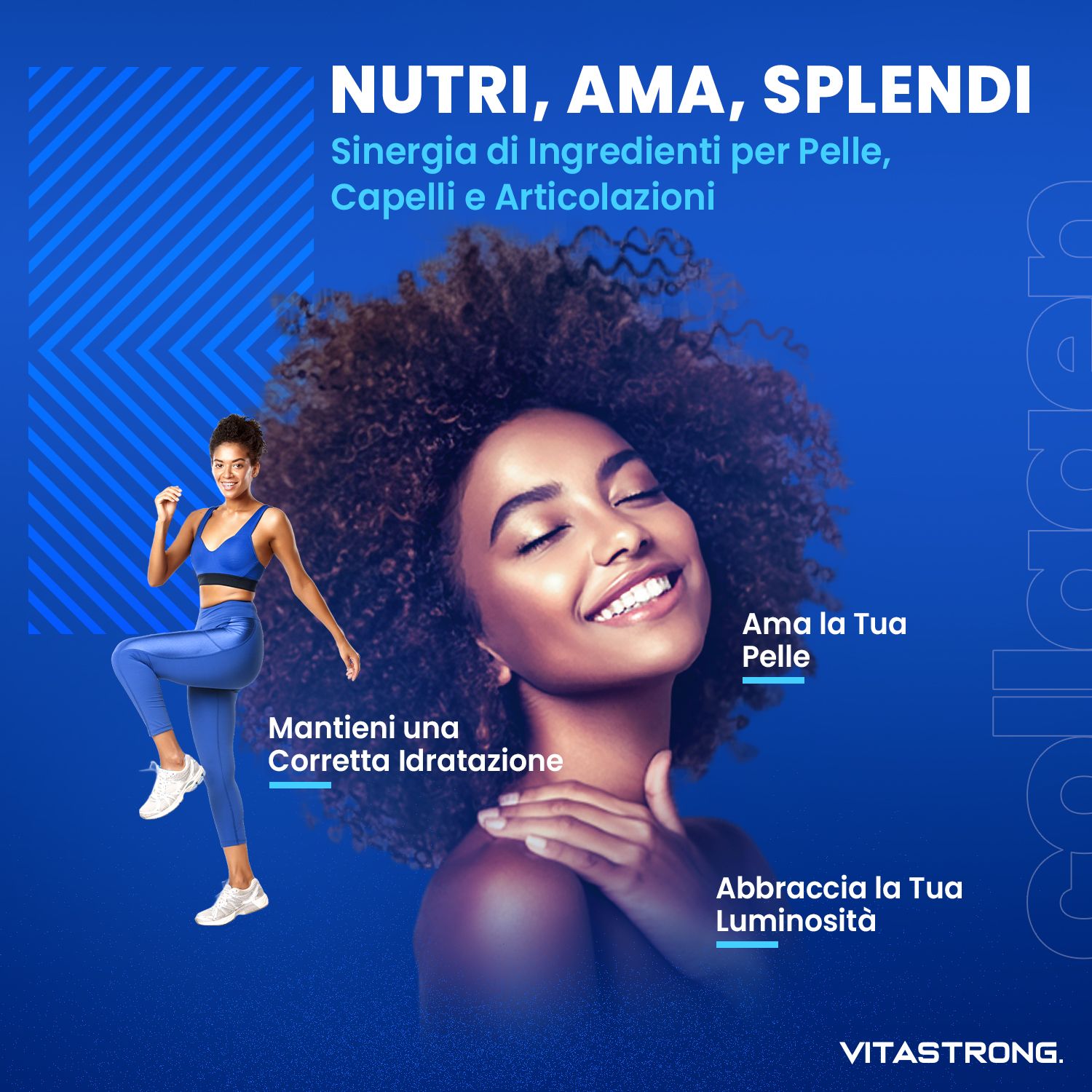 Vitastrong Collagene & Glucosamina – Supporto per pelle e articolazioni