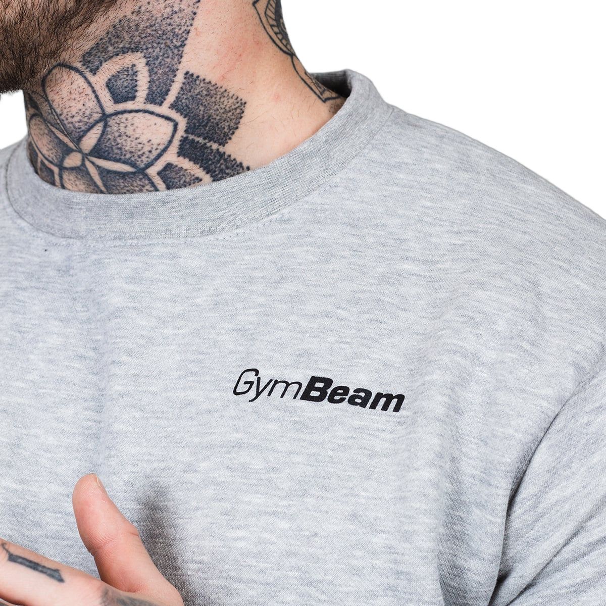 GymBeam Felpa uomo Basic Jumper Grey regular senza cappuccio