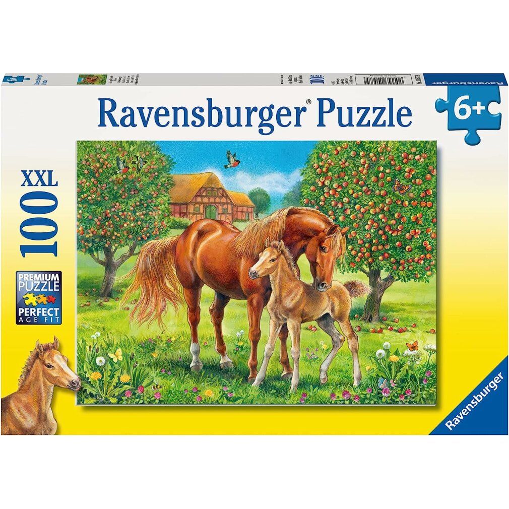 Puzzle 100 pezzi xxl Felicità del cavallo nel prato da 6 anni