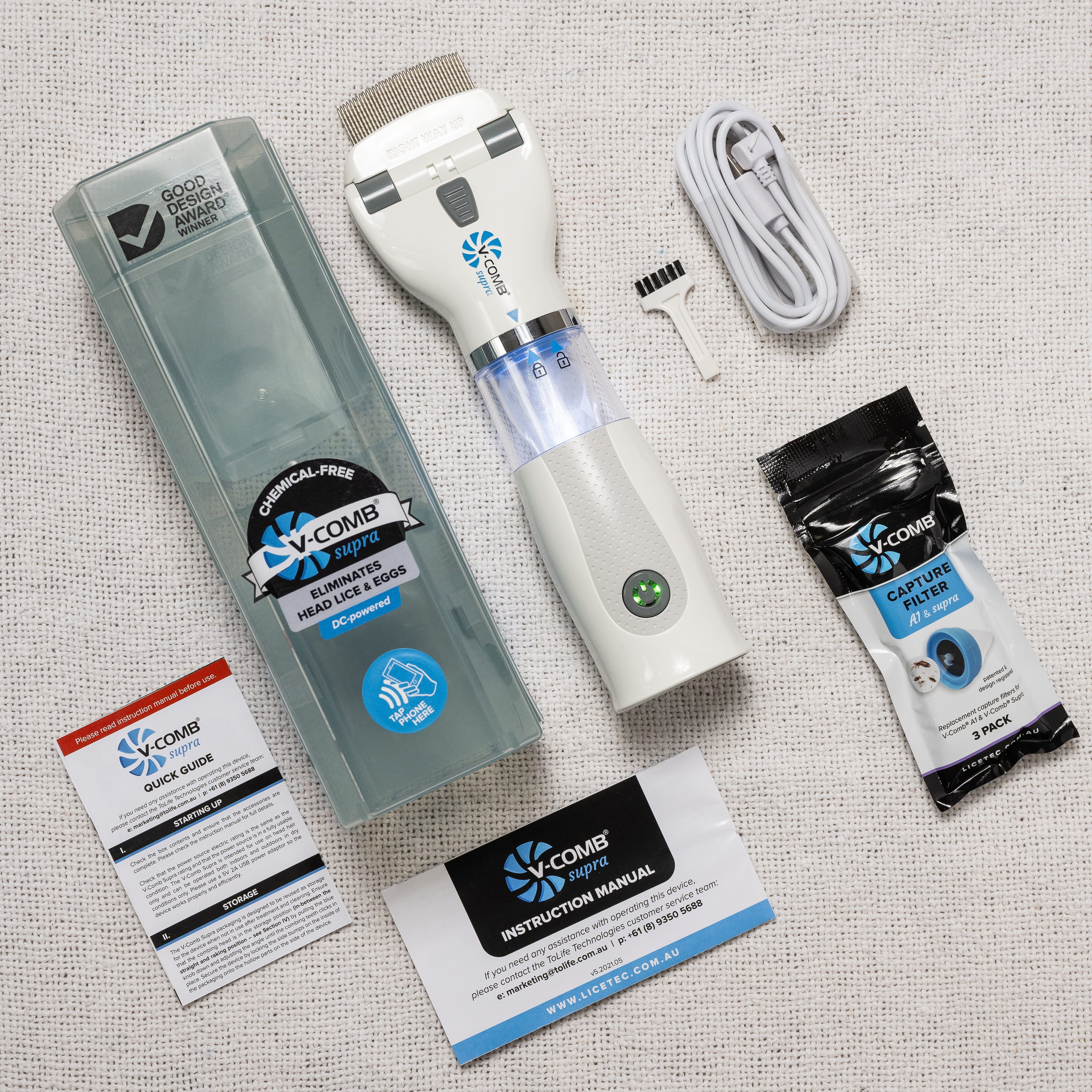 LICETEC V-COMB Supra pettine elettrico antipidocchi