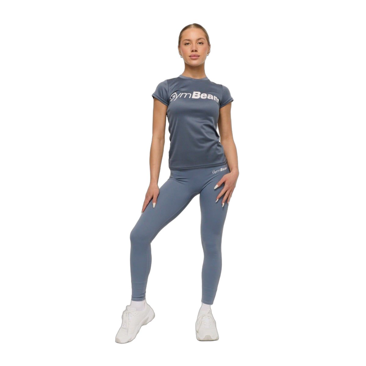 GymBeam T-shirt donna Mesh Essence regular manica corta con collo rotondo Denim Blue