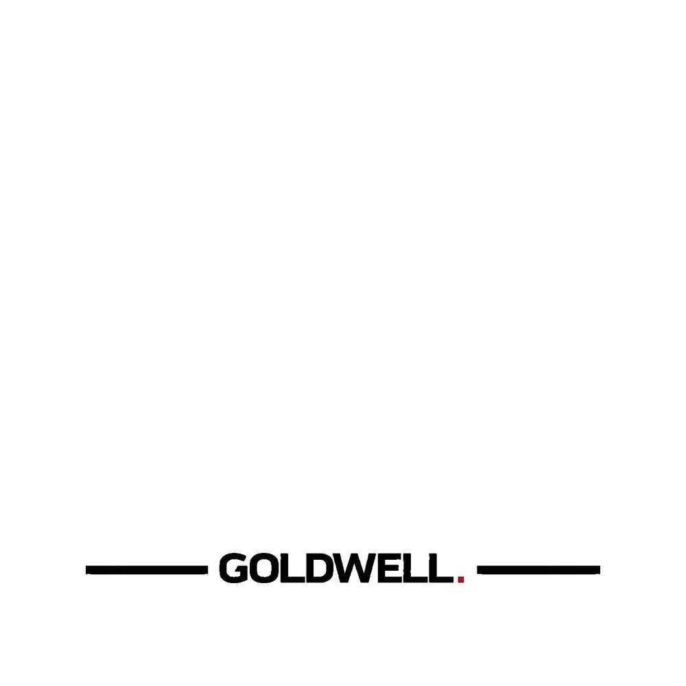 Logo Goldwell. Testo: GOLDWELL. Due linee orizzontali sotto il testo.
