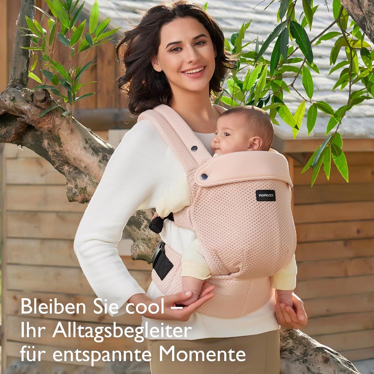 Momcozy Marsupio per Bambini Leggero e Traspirante Rosa