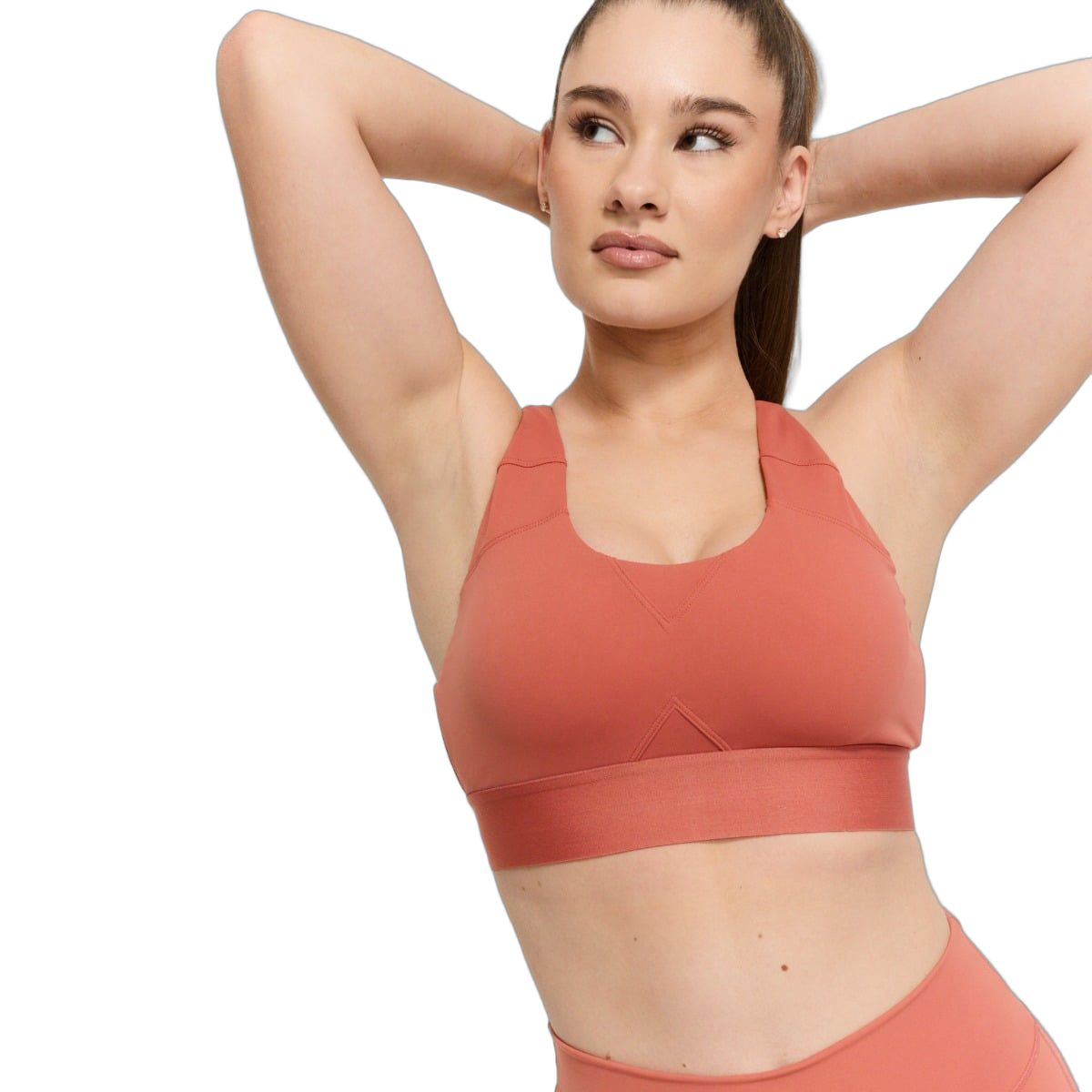 GymBeam Reggiseno sportivo Limitless con spalline regolabili Cinnamon