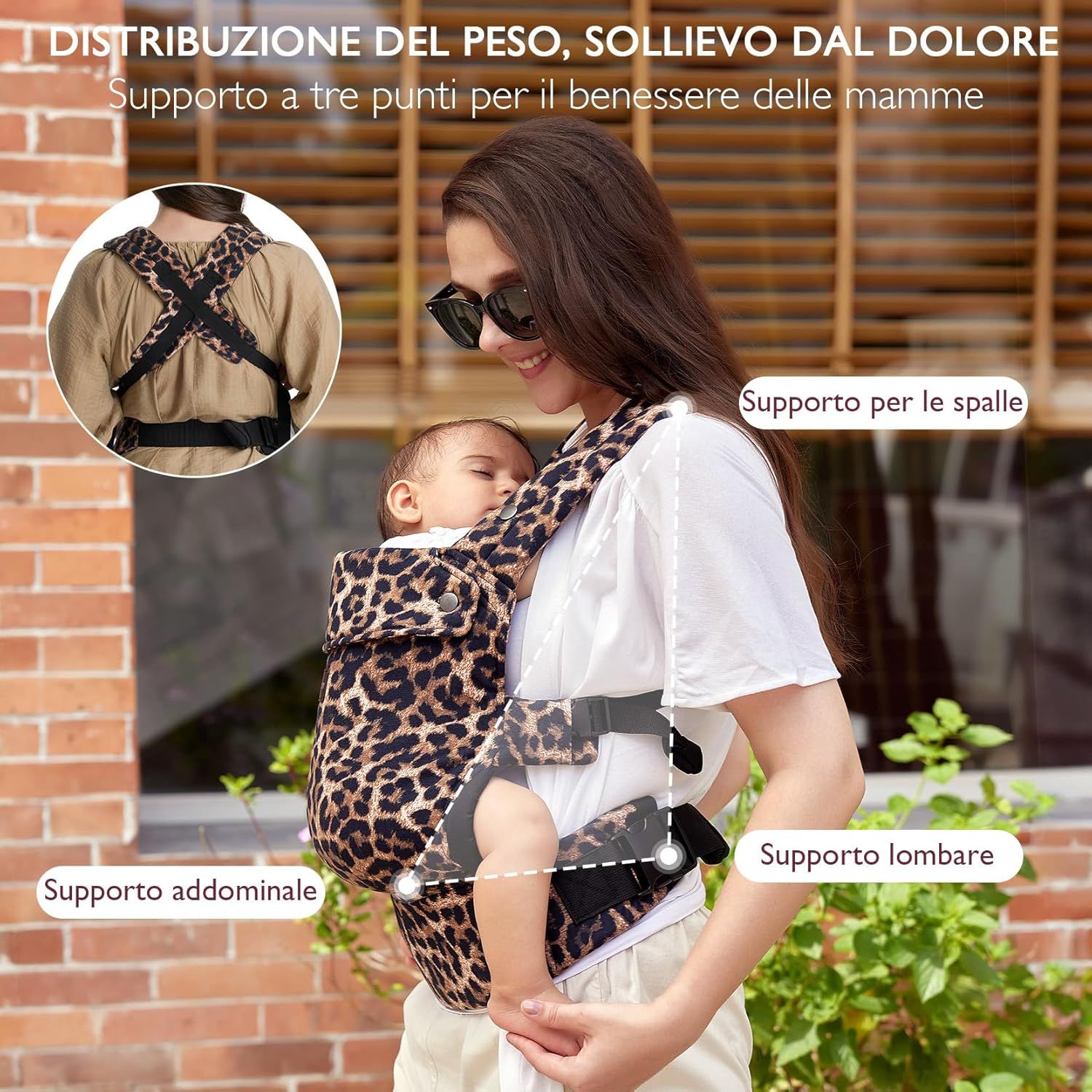 Momcozy Marsupio per Bambini Leggero e Traspirante Leopardato