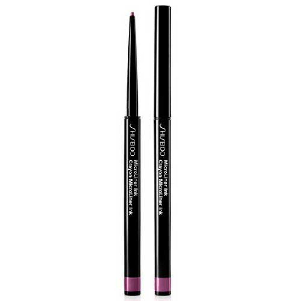 Due matite nere con punte viola. Scritta: SHISEIDO Microliner Ink Crayon Microliner Ink.