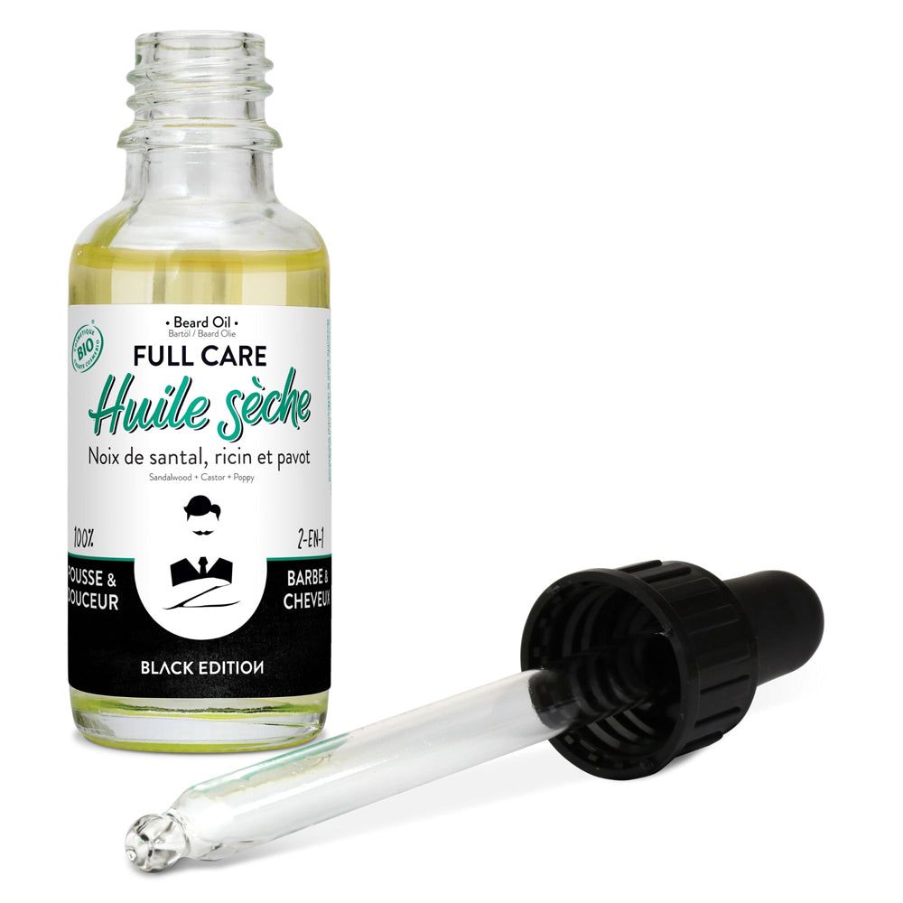 Monsieur BARBIER - Olio per barba e capelli certificato biologico black edition