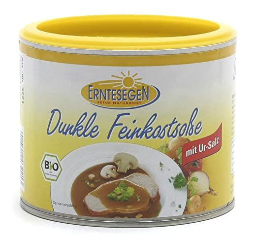 Salsa fine scura Erntesegen in lattina, certificata BIO, con sale primordiale.