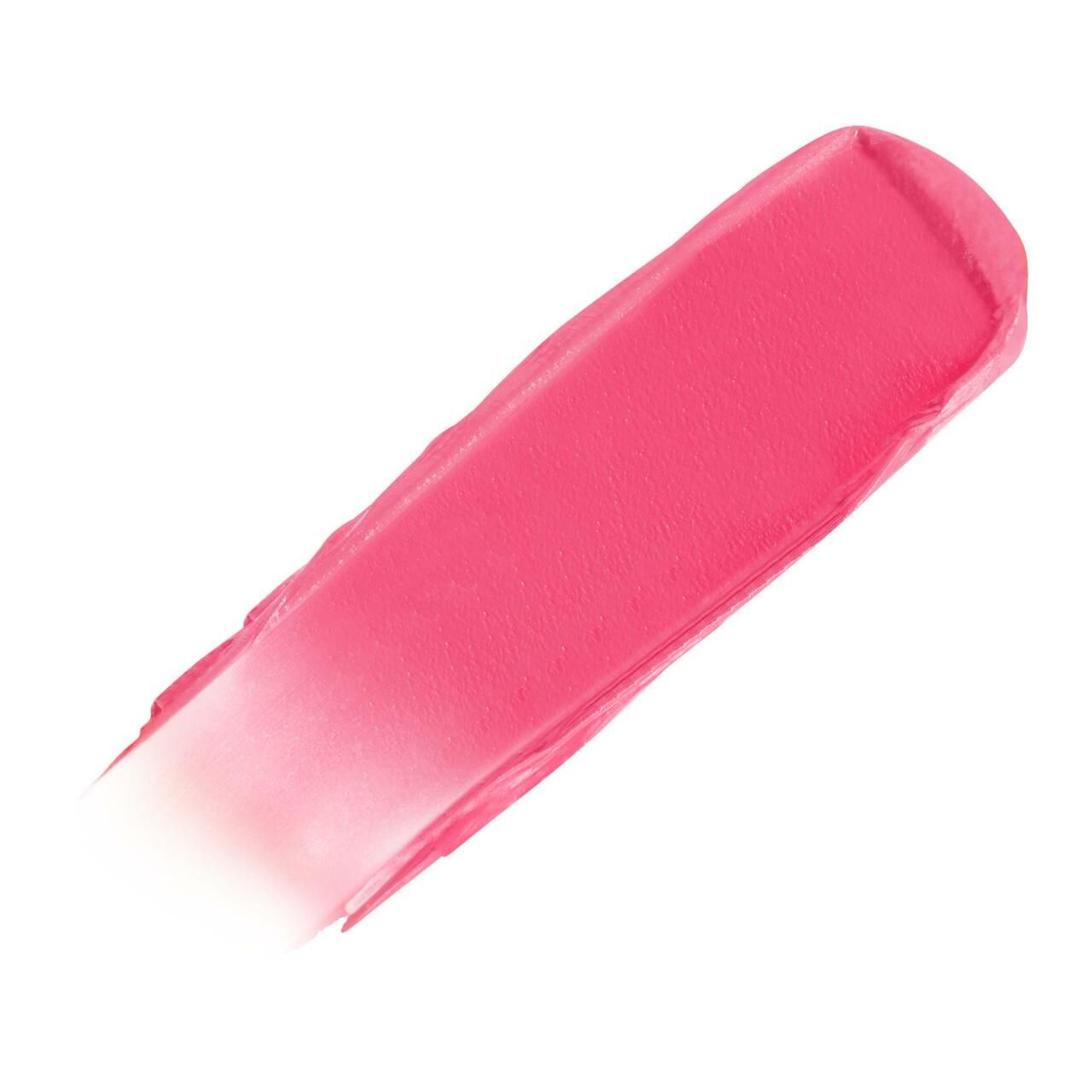 Una striscia di rossetto rosa brillante con finitura opaca.