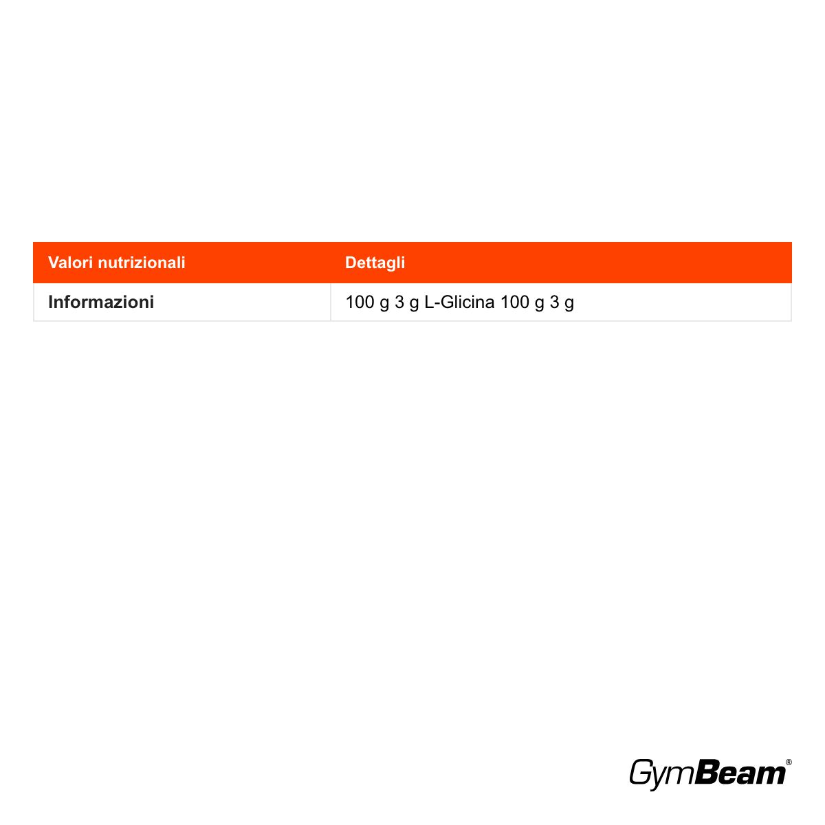 GymBeam Glicina aminoacido polvere altamente solubile
