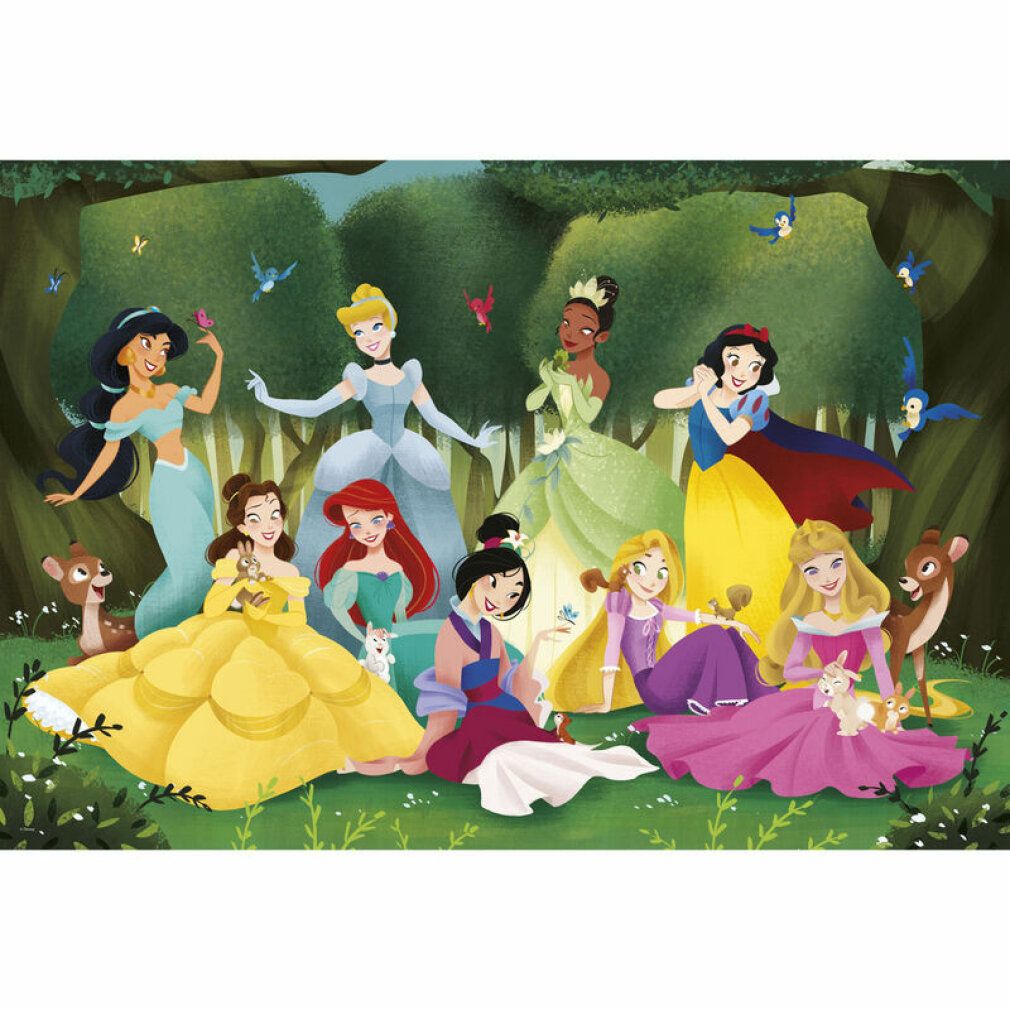 Puzzle Clementoni, Disney Princess, 24 pezzi. Immagine di principesse in una foresta. Maxi Play for Future.