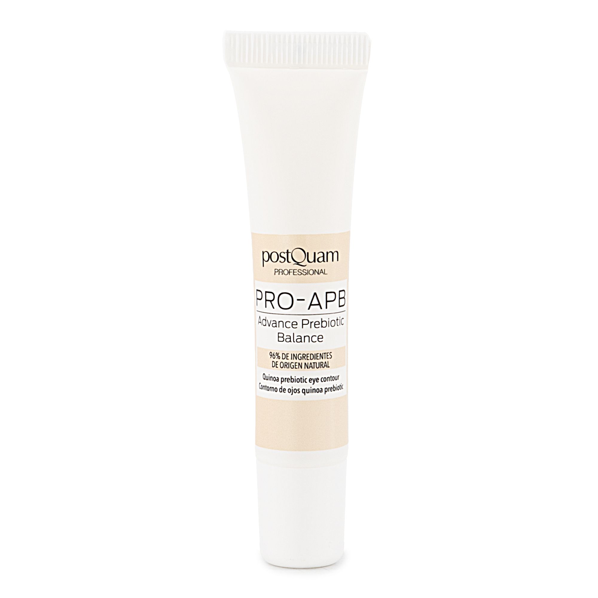 Tubo di crema. Scritta: postQuam PROFESSIONAL, PRO-APB, Advance Prebiotic Balance. Contiene il 96% di ingredienti di origine naturale.