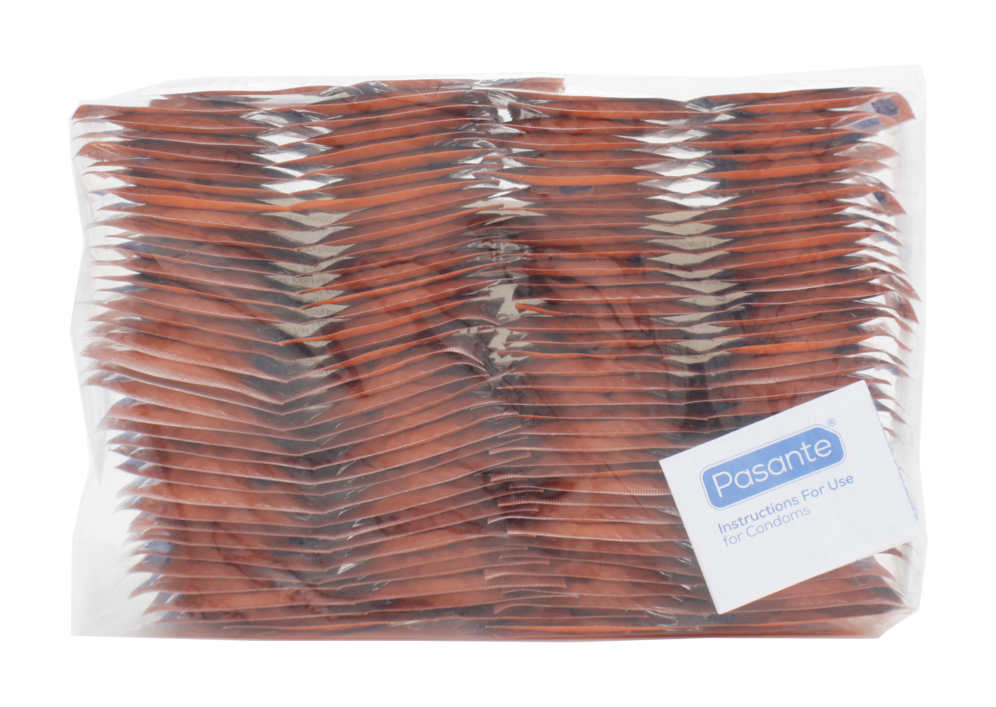 Confezione di preservativi Pasante. Istruzioni incluse.
