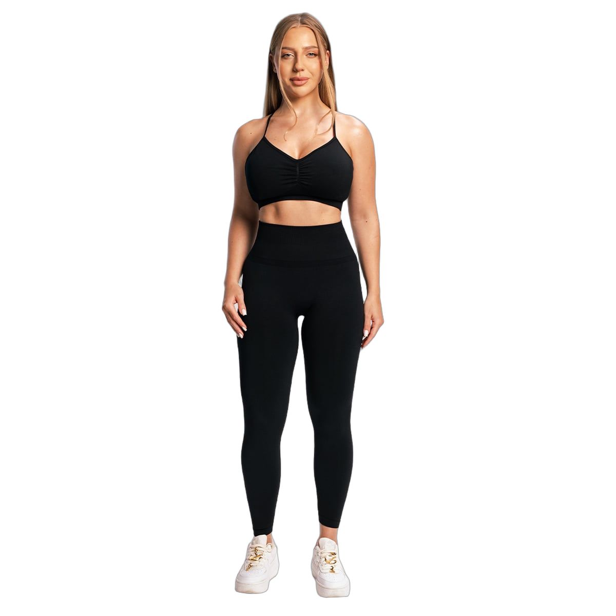 GymBeam Leggings donna Sculpt Seamless Black a vita alta senza tasche