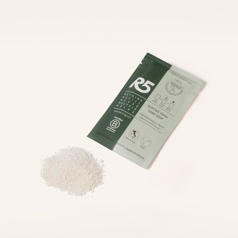 R5 Kit Sapone Mani Fragranza Menta e Lavanda, 100% Made in Italy