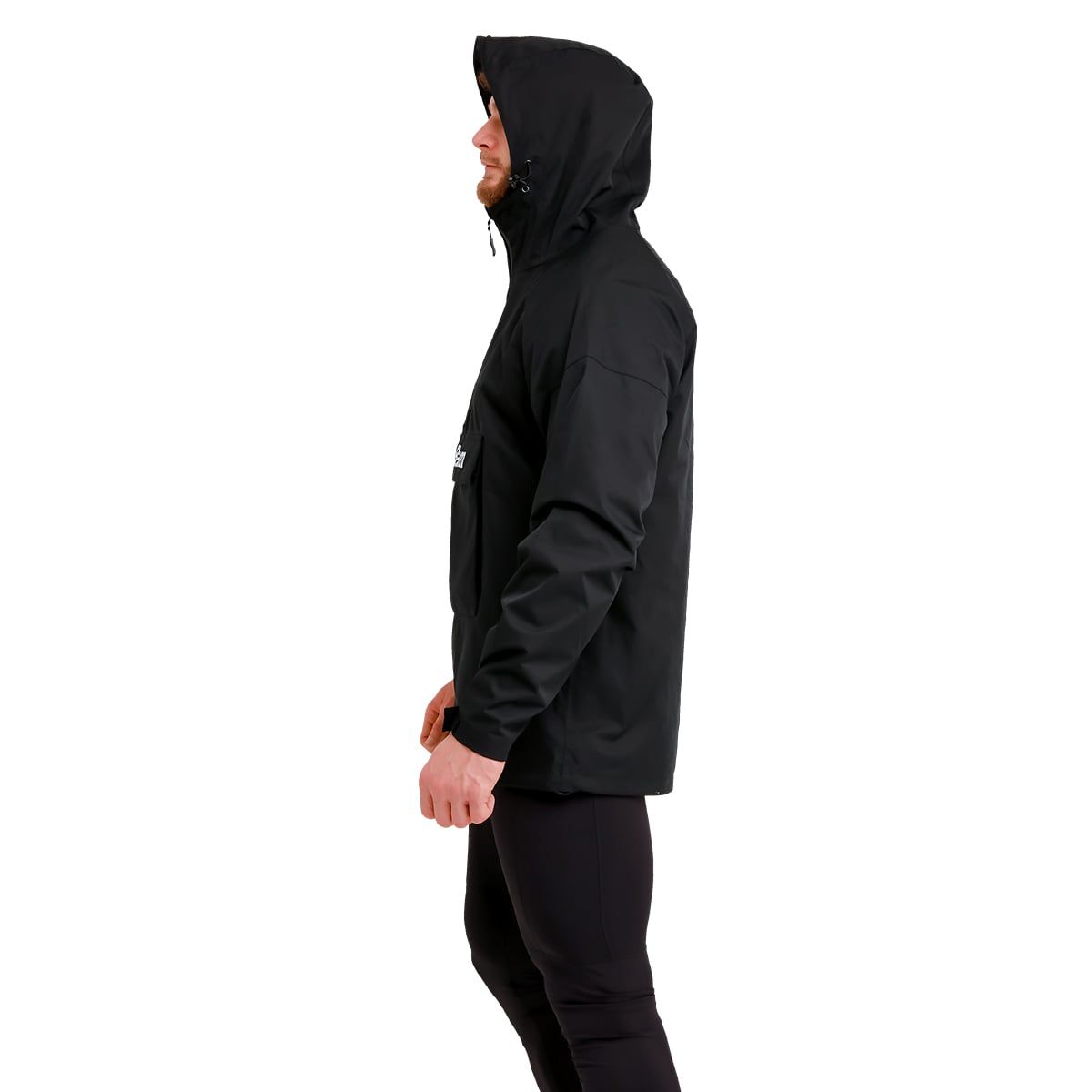 GymBeam Giacca impermeabile Smock da uomo regular Black con cappuccio e zip