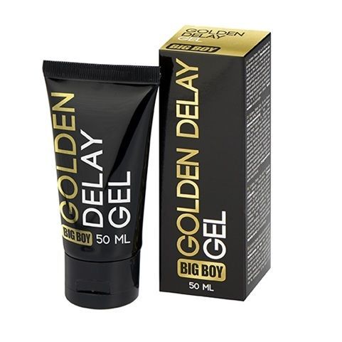 Tubo e confezione del gel ritardante BIG BOY Golden Delay, 50 ml.