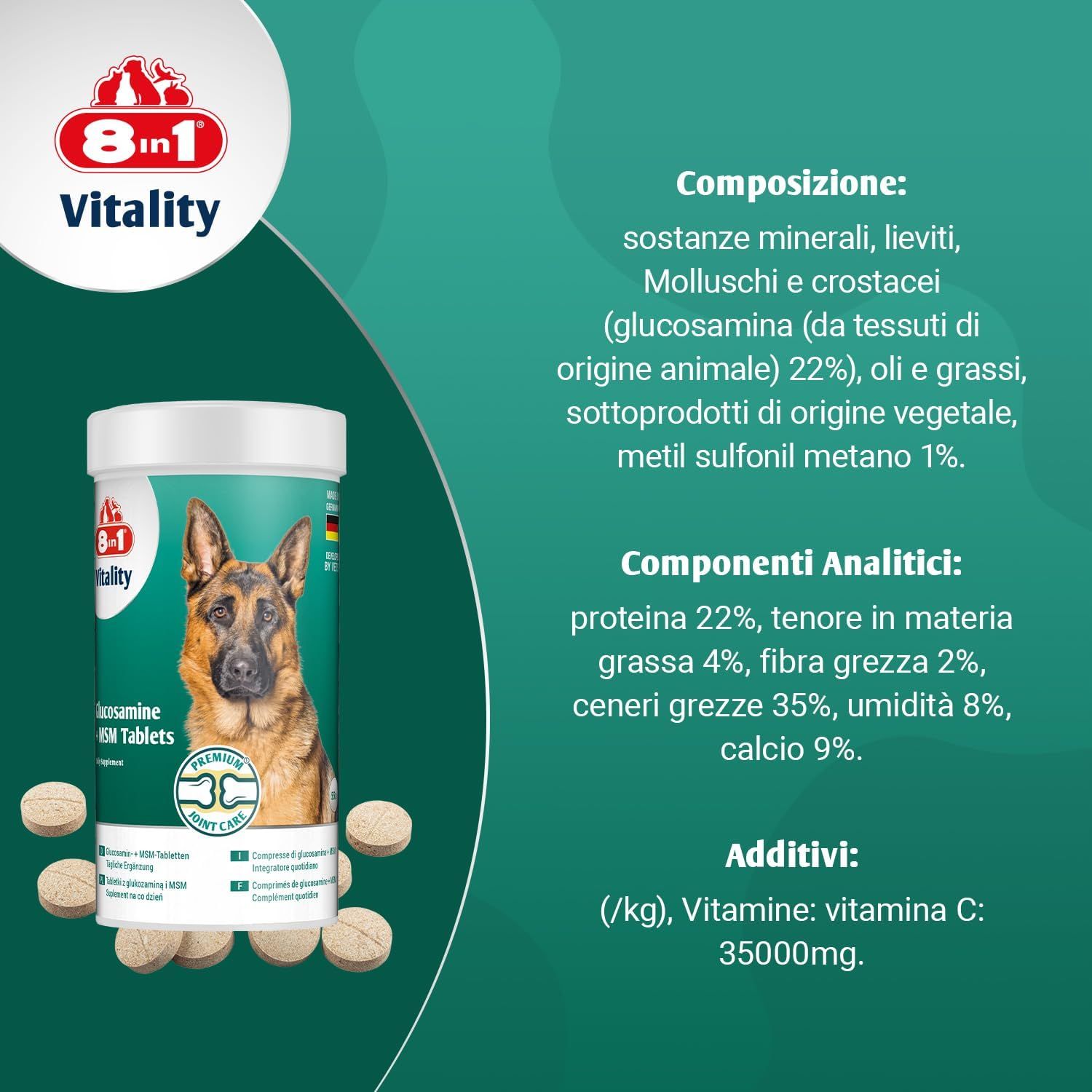 8in1 Compresse di Glucosamina con MSM