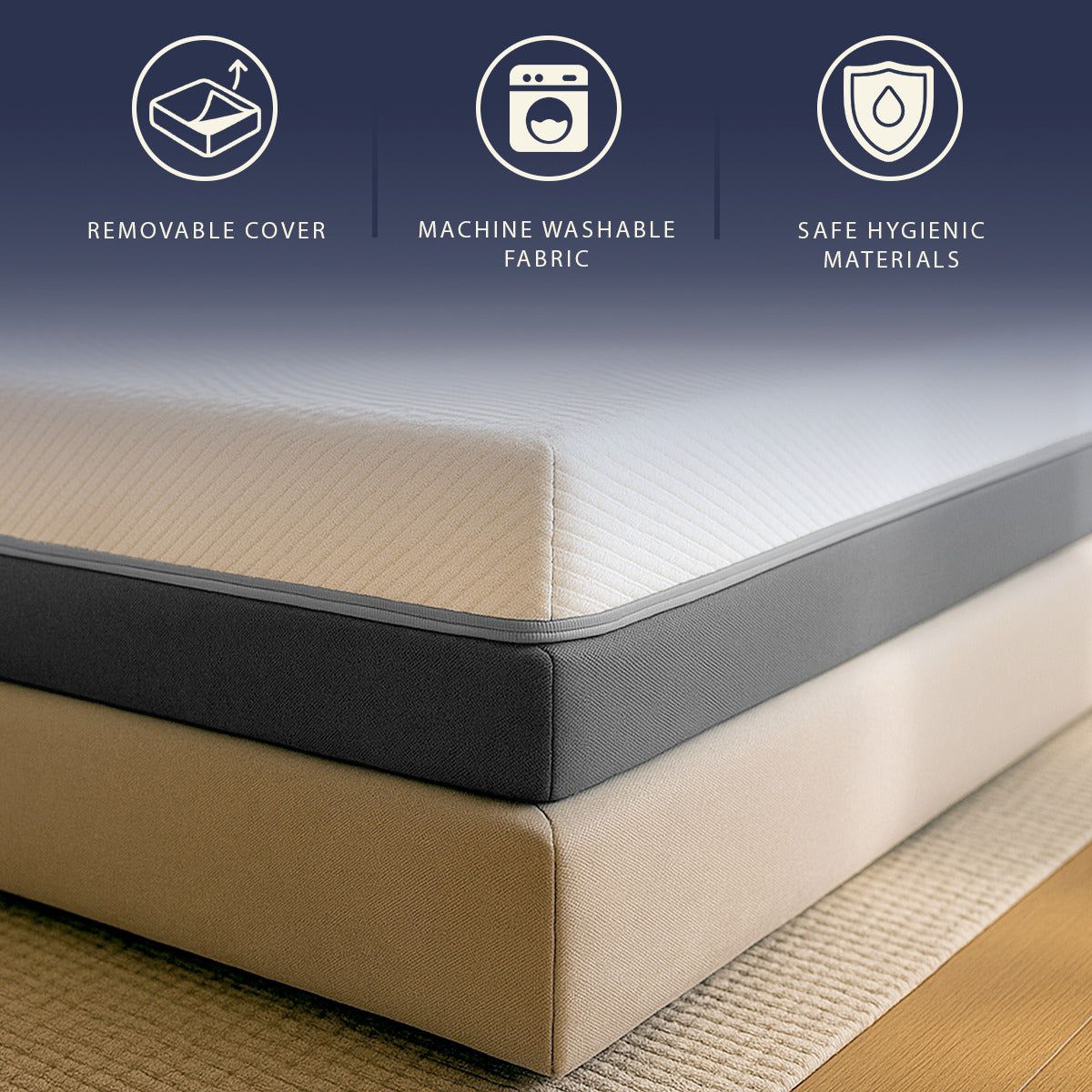 The White Stone Materasso 180x200 Memory Foam e Waterfoam Alto 22 cm