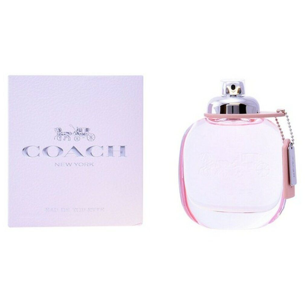 Coach 1941 Eau de Toilette Spray. Flacone rosa con tappo argento e ciondolo. Confezione con logo.