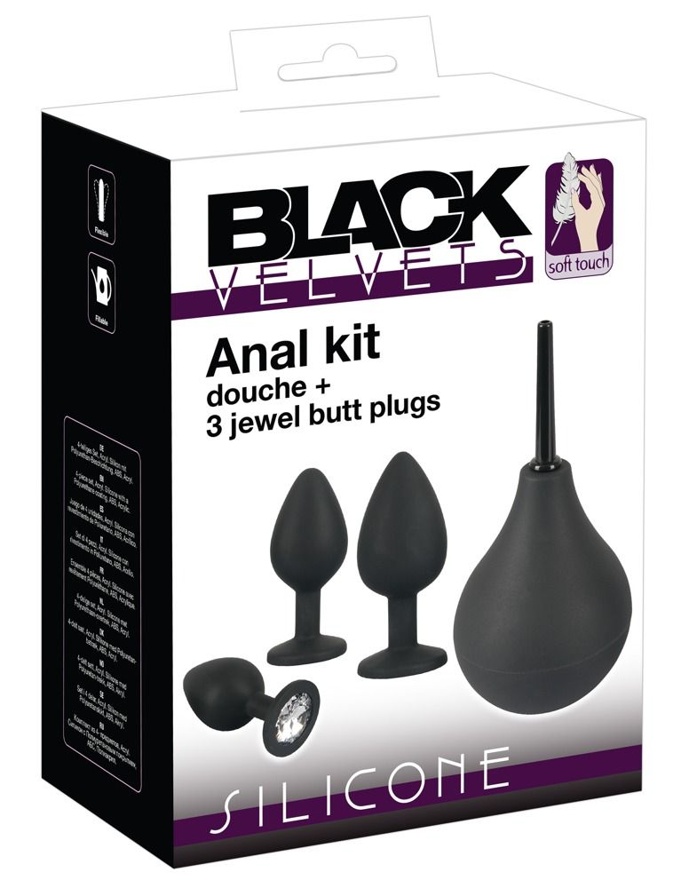 Kit di giocattoli anali da 4 pezzi | Per avanzati e principianti | Black Velvets