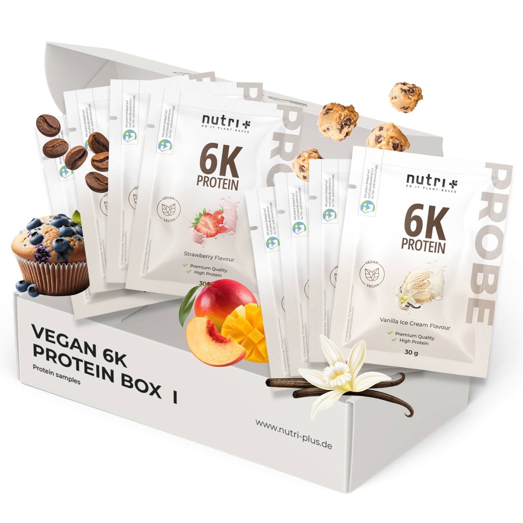 nutri+ Box di Campioni di Proteine Vegane 6K