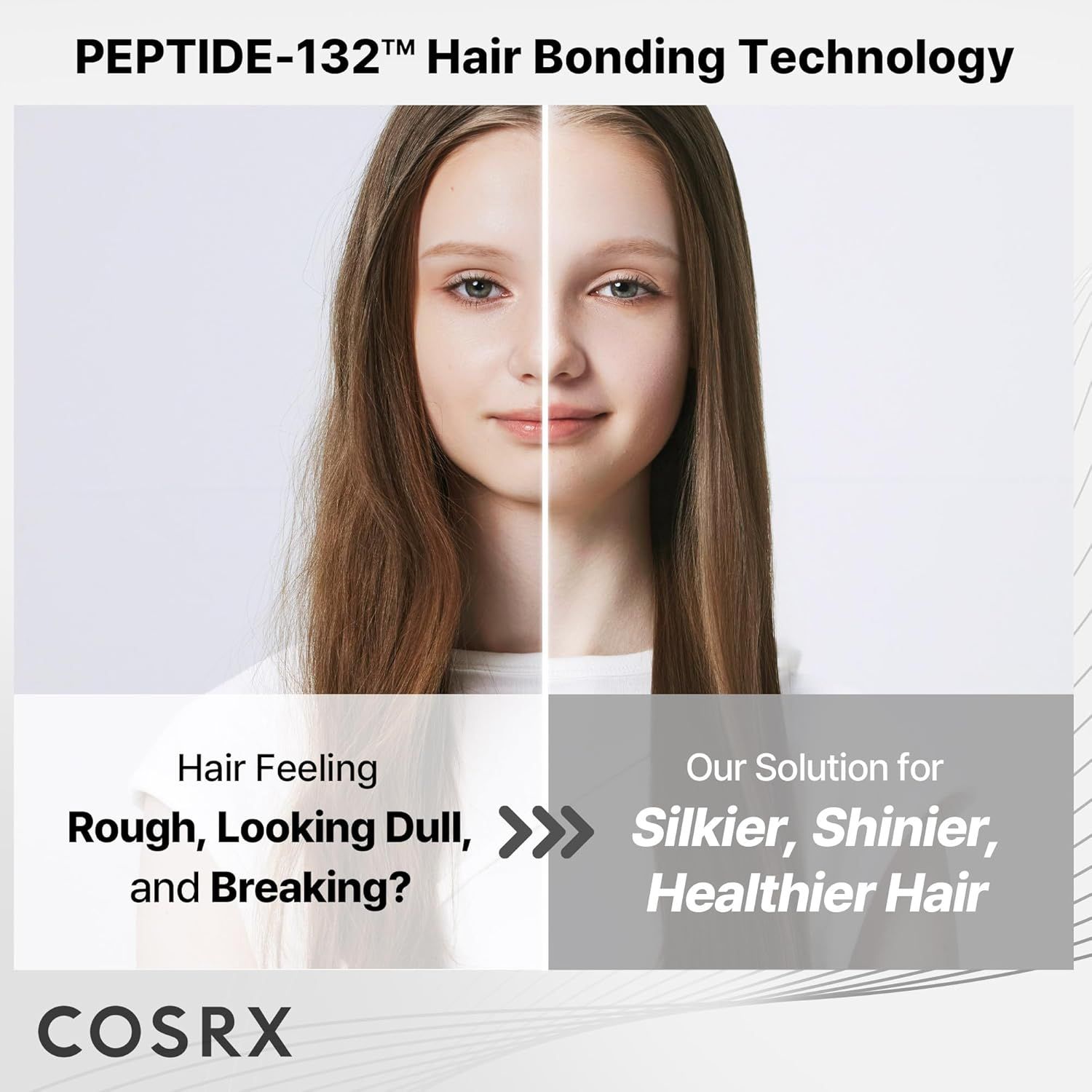 Immagine comparativa: Prima e dopo capelli da ruvidi e spenti a setosi.