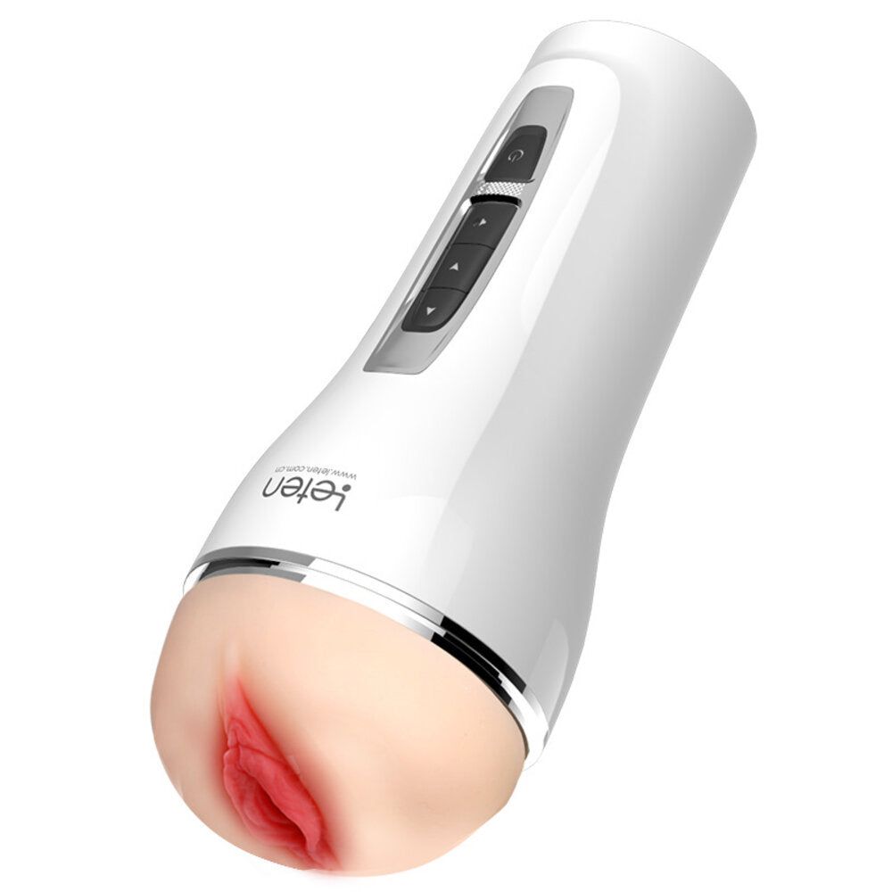 Dispositivo bianco con apertura e comandi. Interno rosa. Dettagli argento. Marchio: leten.