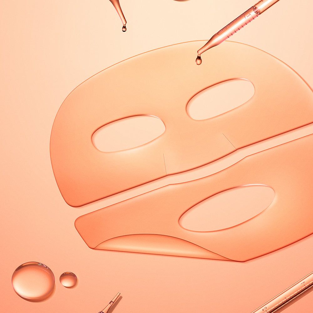 Una maschera gel rassodante PDRN Madeca Lab con pipette e gocce.