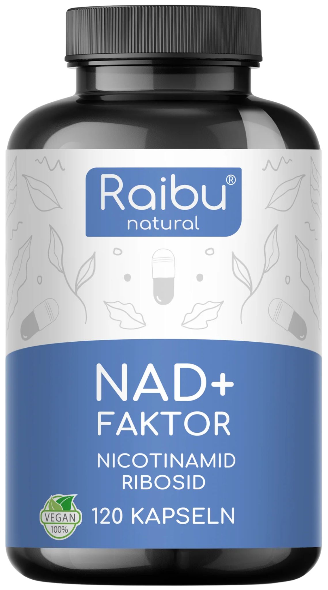 NAD+ Nicotinamide Riboside 300 mg – NAD Booster Energia e Sistema Nervoso – Vegane RAIBU