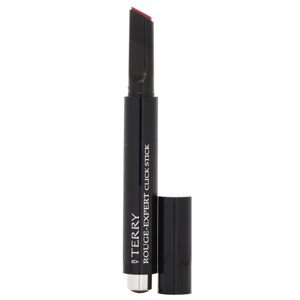 Rossetto nero aperto. Testo: By Terry, Rouge-Expert Click Stick. Punta rossa visibile.