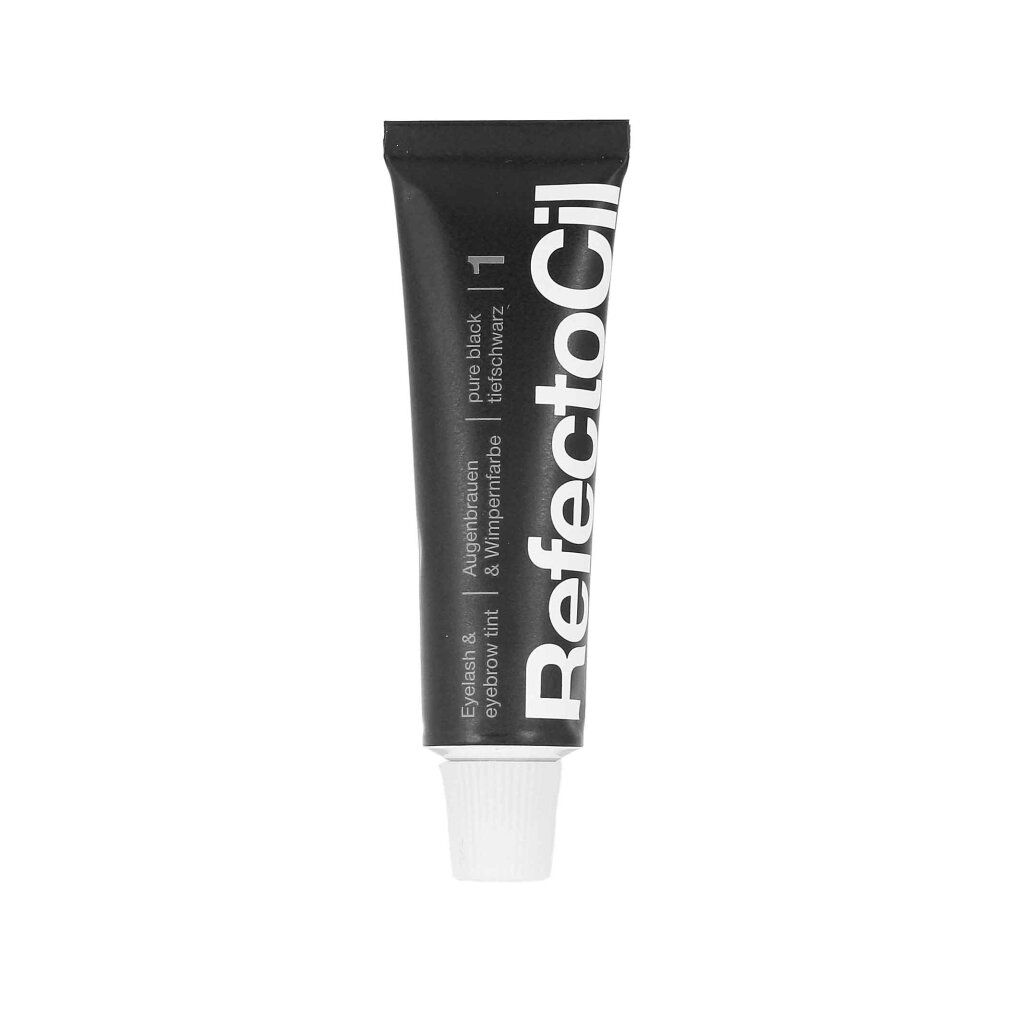 Tubo nero con nome del prodotto e scritta 'pure black'.